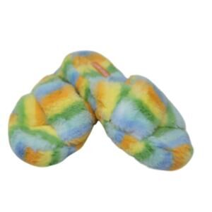 Muk Luks Luk*Ees Flip Flop Multi-Color Slippers Large 9/10 NWOT